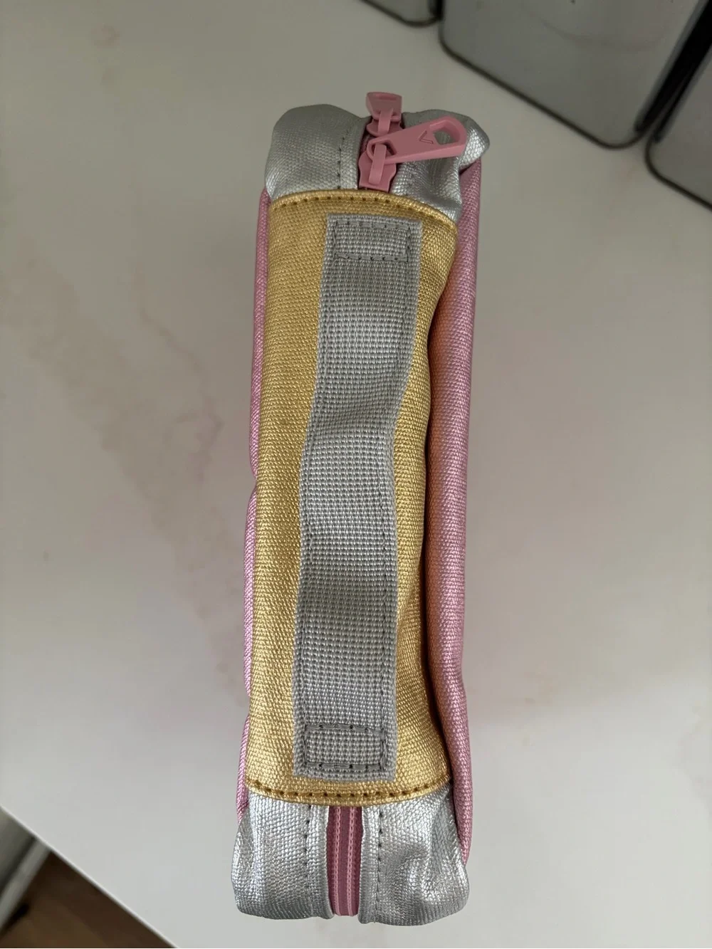 STATE Pink Metallic-Trim makeup bag